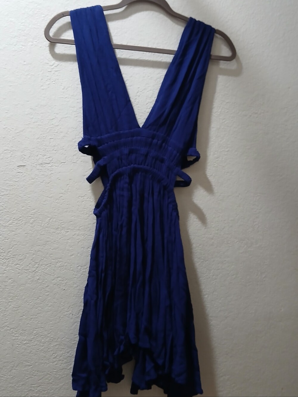 Windsor Nwot S Royal Blue Asymmetrical V-Neck Dress